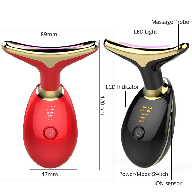 EMS Thermal Neck Lifter: Electric Microcurrent & LED Photon Anti-Wrinkle Beauty Device