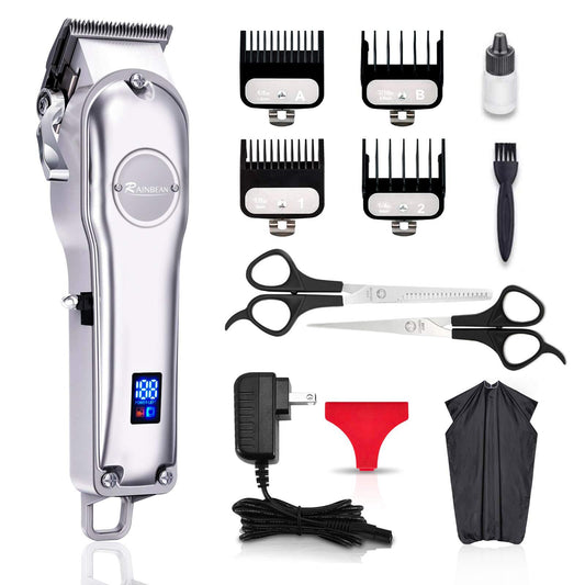 3-in-1 Men's Hair Trimmer: Waterproof Beard and Hair Grooming Kit with LED Display, USB Rechargeable