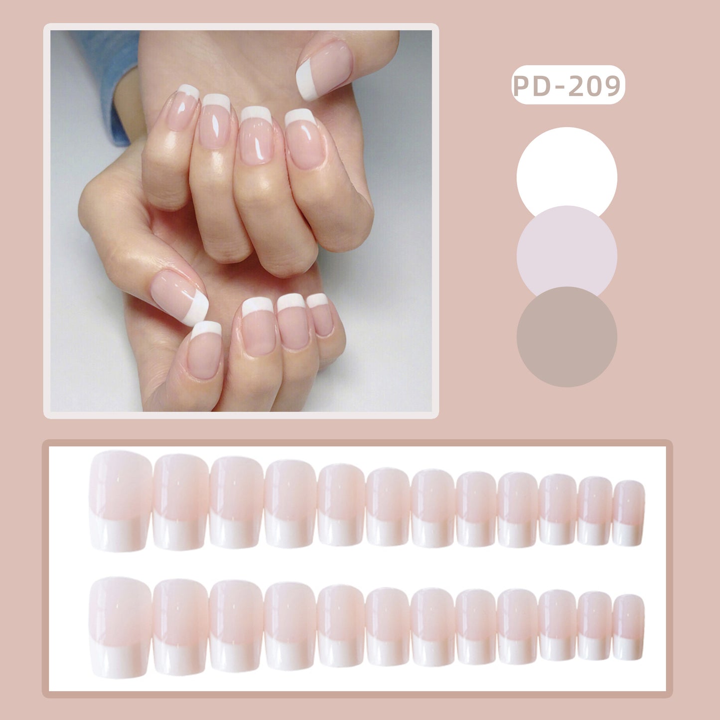 Luxury 24-Piece Fake Nail Set with Adhesive