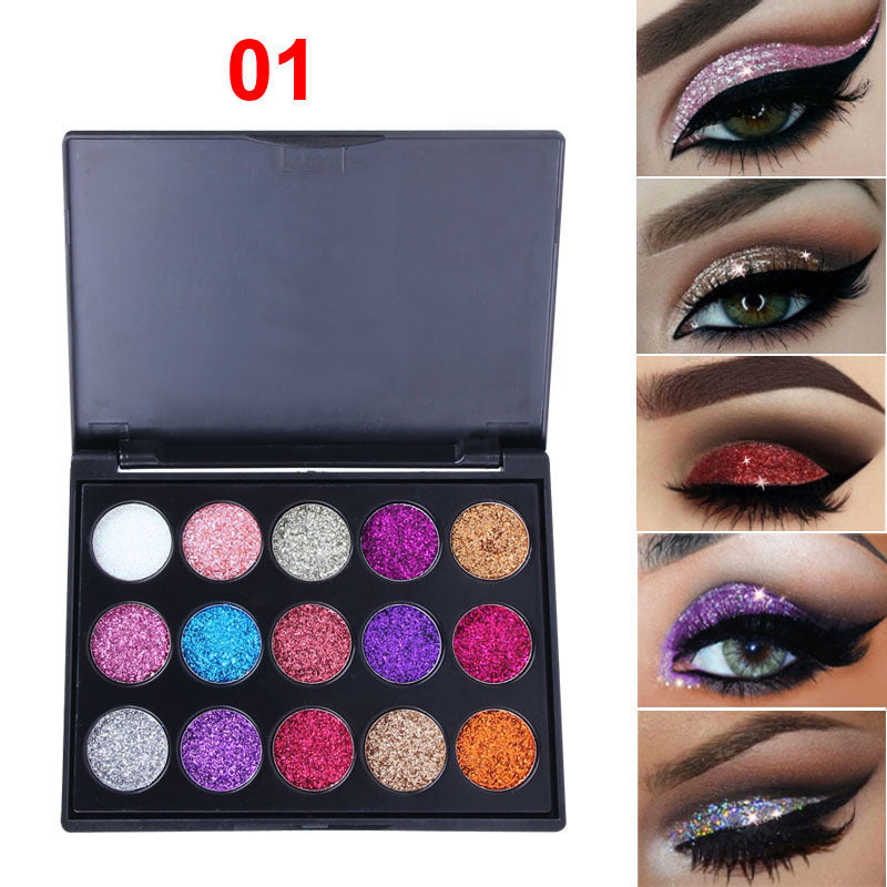 Creative 15 Colors Diamond Sequin Eyeshadow Palette