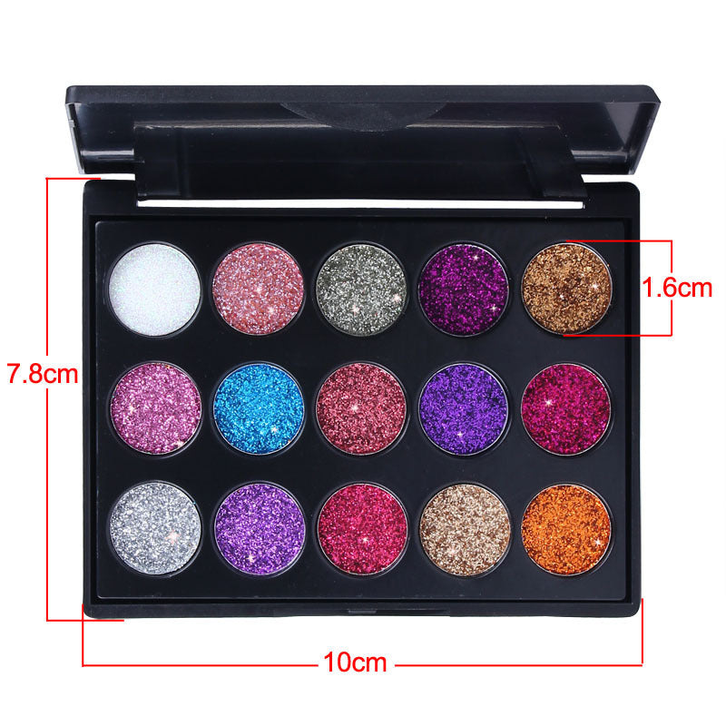 Creative 15 Colors Diamond Sequin Eyeshadow Palette