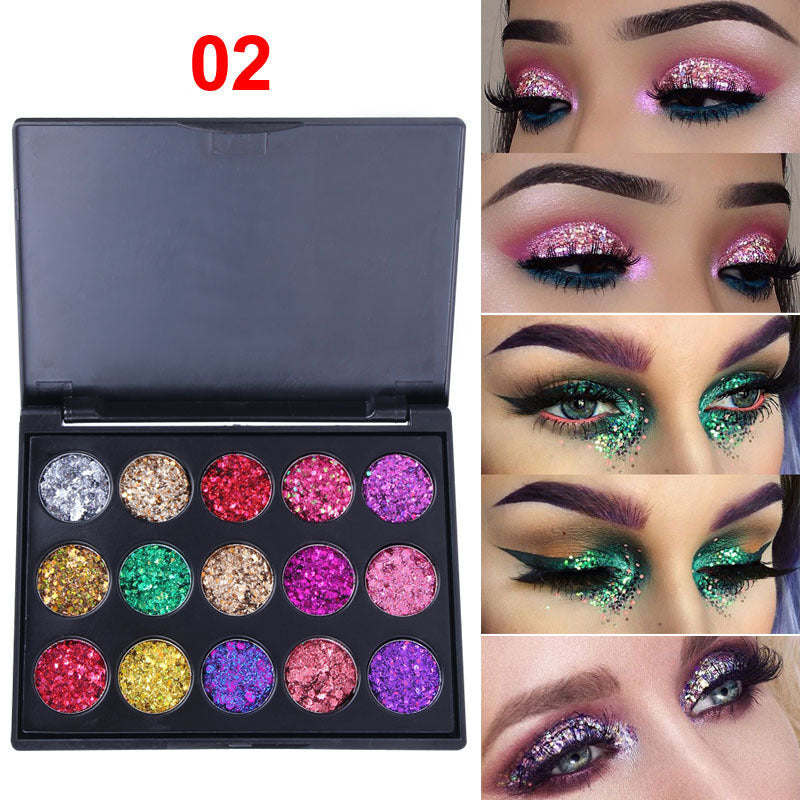 Creative 15 Colors Diamond Sequin Eyeshadow Palette